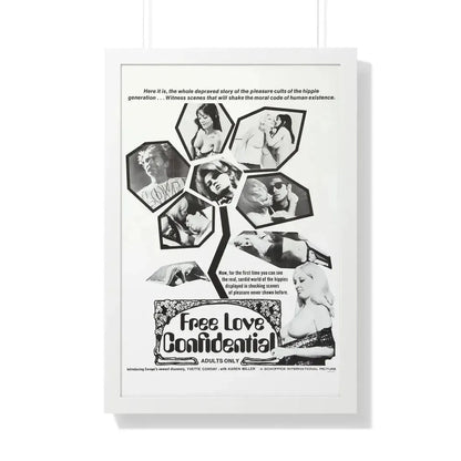 FREE LOVE CONFIDENTIAL 1967 - Framed Movie Poster - The Sticker Space