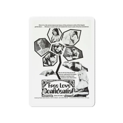 FREE LOVE CONFIDENTIAL 1967 Movie Poster - Refrigerator Magnet 2 Inch - The Sticker Space