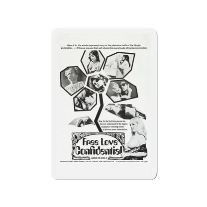 FREE LOVE CONFIDENTIAL 1967 Movie Poster - Refrigerator Magnet 3 Inch - The Sticker Space