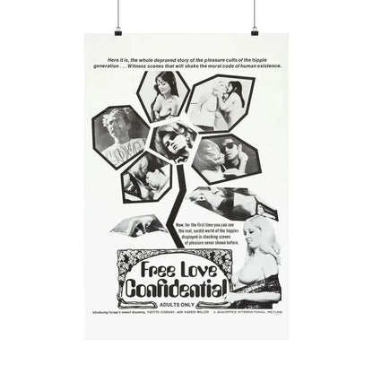 FREE LOVE CONFIDENTIAL 1967 - Paper Movie Poster 20″ x 30″ Matte - The Sticker Space