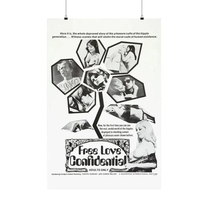FREE LOVE CONFIDENTIAL 1967 - Paper Movie Poster 24″ x 36″ Matte - The Sticker Space