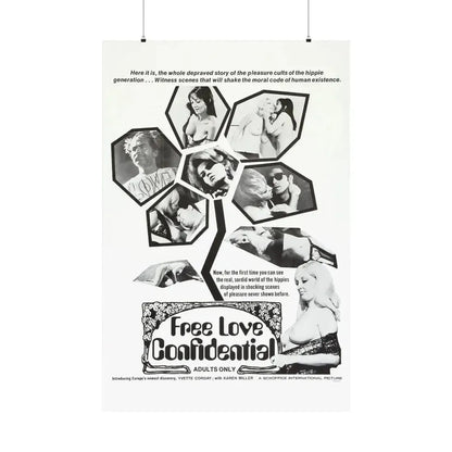 FREE LOVE CONFIDENTIAL 1967 - Paper Movie Poster 36" x 54" Matte - The Sticker Space