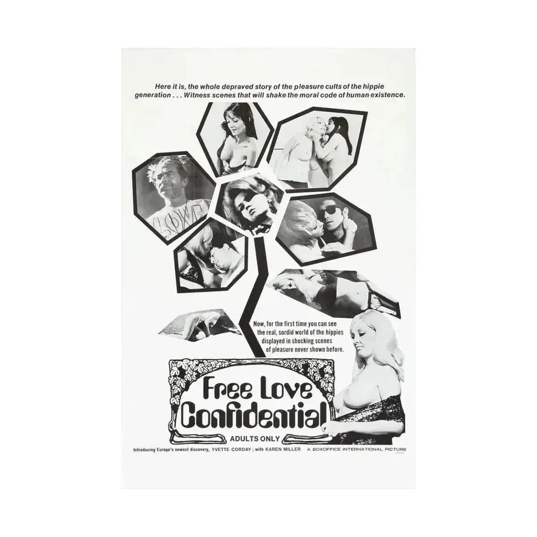 FREE LOVE CONFIDENTIAL 1967 - Paper Movie Poster - The Sticker Space