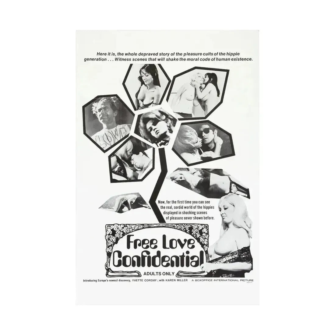 FREE LOVE CONFIDENTIAL 1967 - Paper Movie Poster - The Sticker Space