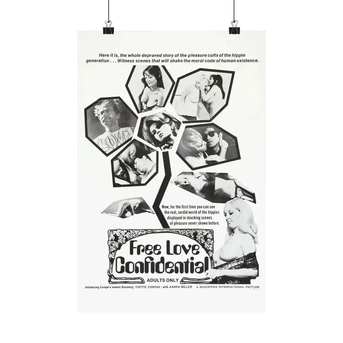 FREE LOVE CONFIDENTIAL 1967 - Paper Movie Poster - The Sticker Space