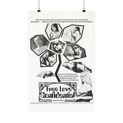 FREE LOVE CONFIDENTIAL 1967 - Paper Movie Poster - The Sticker Space