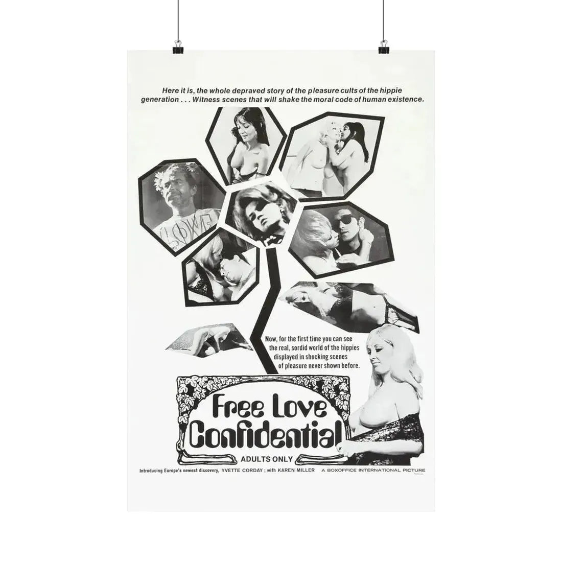 FREE LOVE CONFIDENTIAL 1967 - Paper Movie Poster - The Sticker Space
