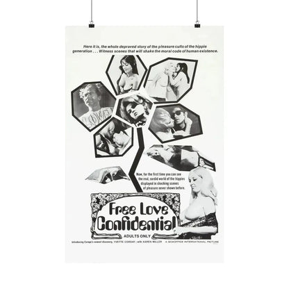 FREE LOVE CONFIDENTIAL 1967 - Paper Movie Poster - The Sticker Space