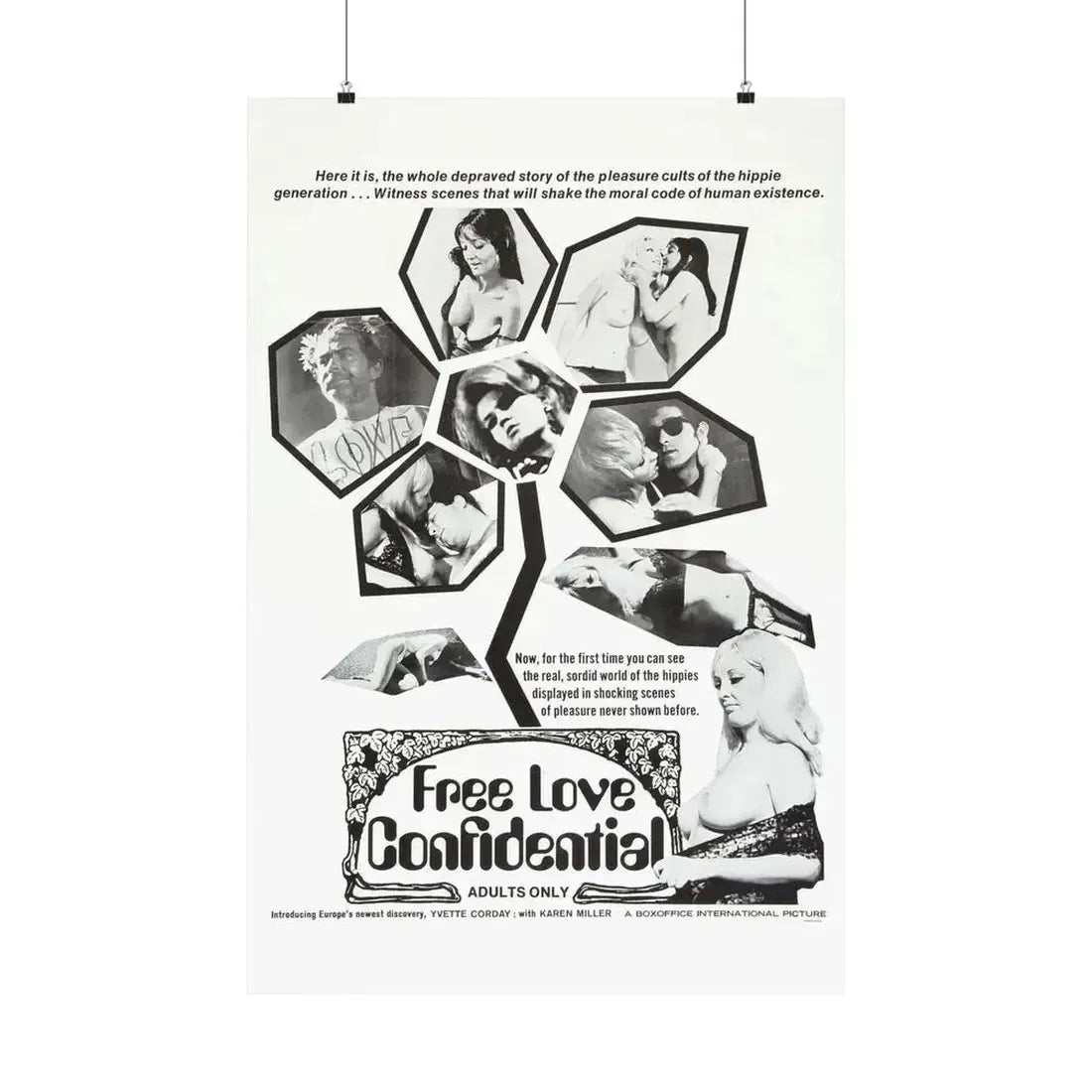 FREE LOVE CONFIDENTIAL 1967 - Paper Movie Poster - The Sticker Space