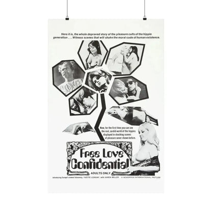 FREE LOVE CONFIDENTIAL 1967 - Paper Movie Poster - The Sticker Space