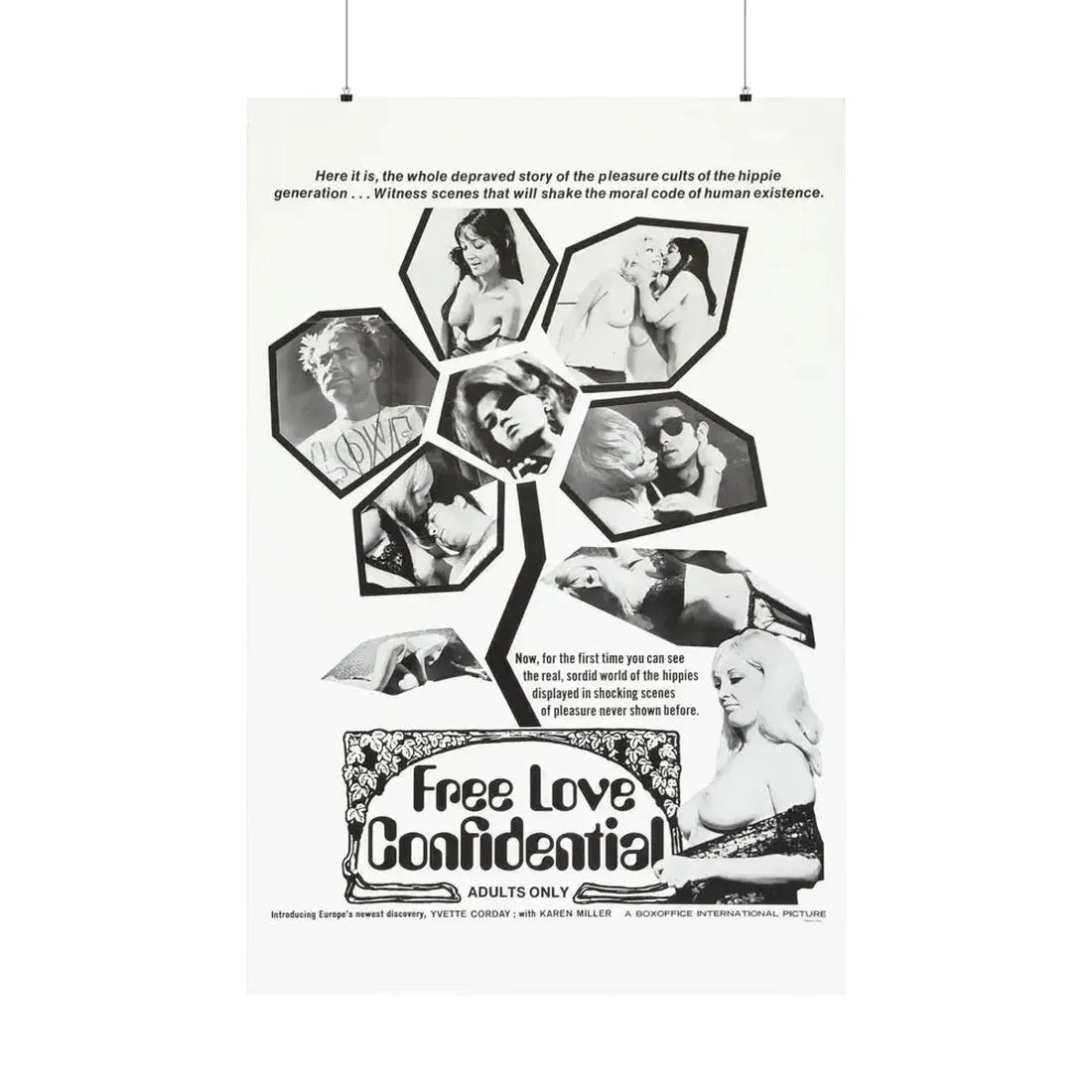FREE LOVE CONFIDENTIAL 1967 - Paper Movie Poster - The Sticker Space