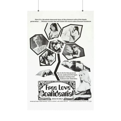 FREE LOVE CONFIDENTIAL 1967 - Paper Movie Poster - The Sticker Space