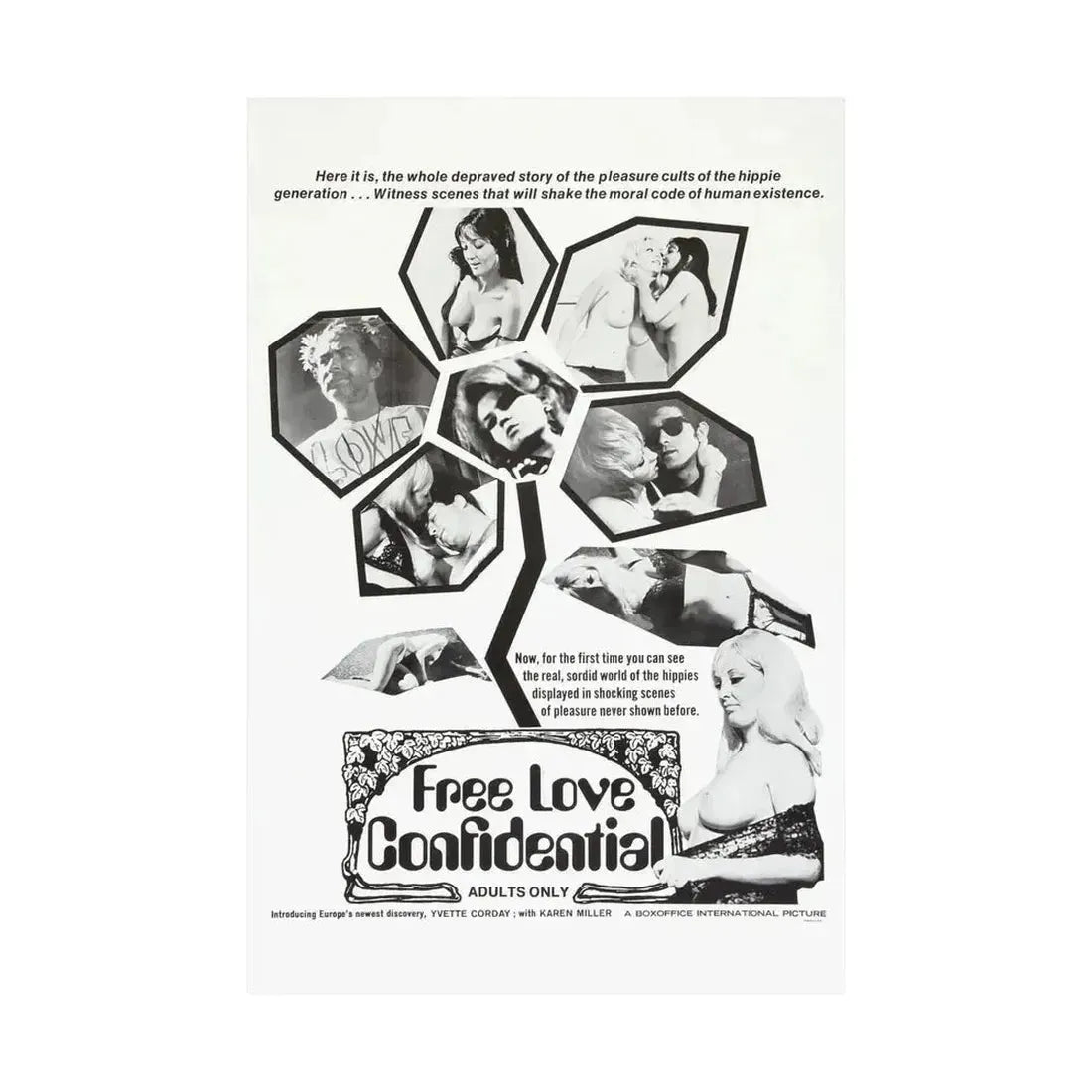 FREE LOVE CONFIDENTIAL 1967 - Paper Movie Poster - The Sticker Space