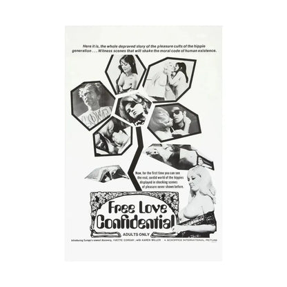 FREE LOVE CONFIDENTIAL 1967 - Paper Movie Poster - The Sticker Space