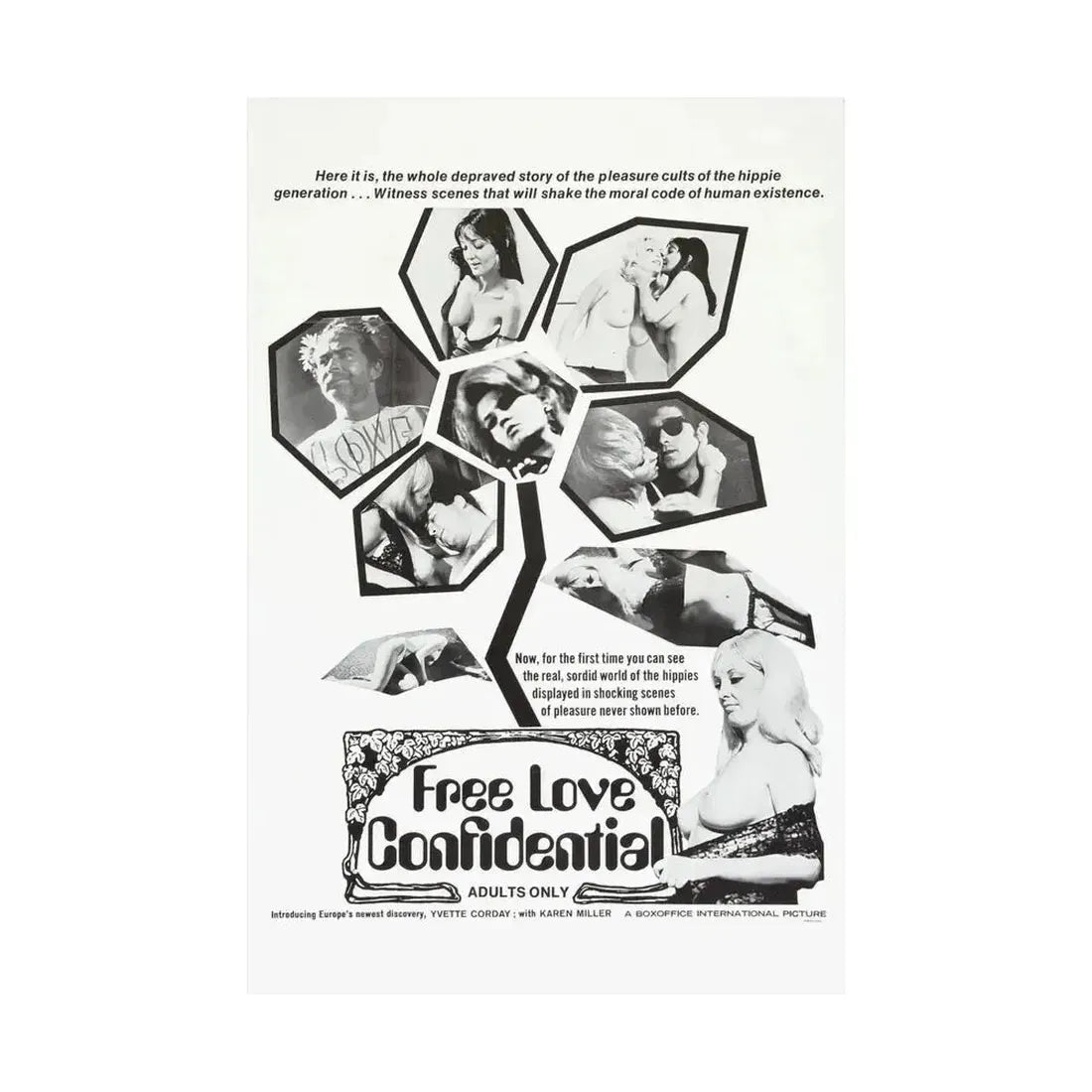 FREE LOVE CONFIDENTIAL 1967 - Paper Movie Poster - The Sticker Space