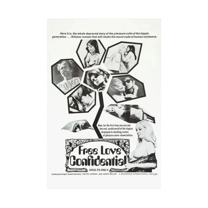 FREE LOVE CONFIDENTIAL 1967 - Paper Movie Poster - The Sticker Space