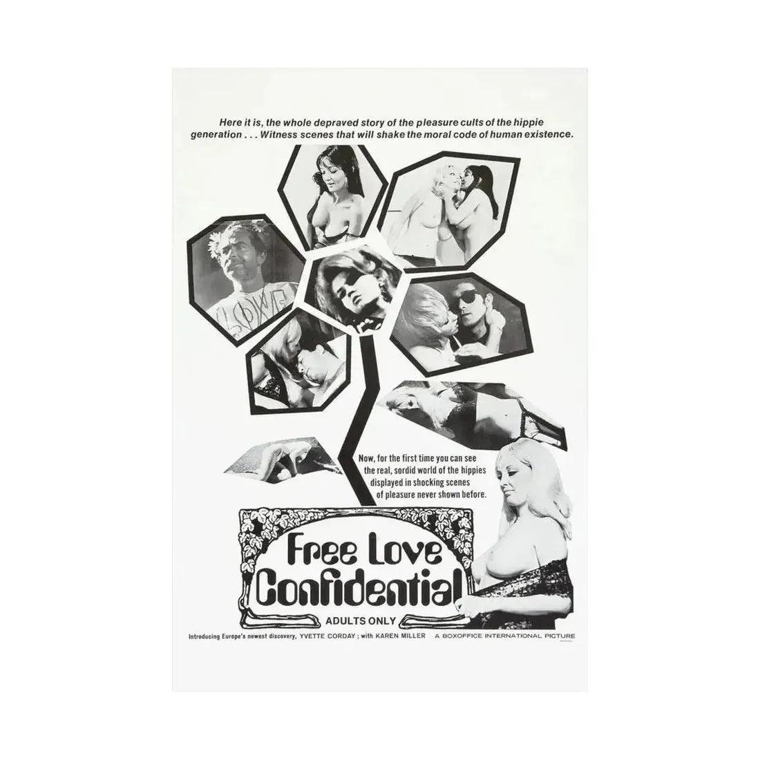 FREE LOVE CONFIDENTIAL 1967 - Paper Movie Poster - The Sticker Space