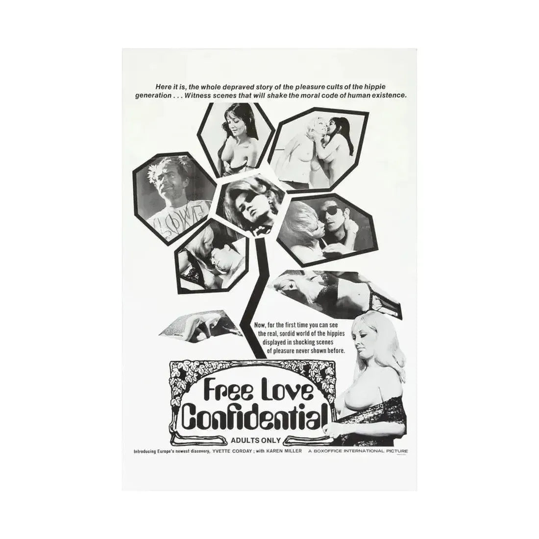 FREE LOVE CONFIDENTIAL 1967 - Paper Movie Poster - The Sticker Space
