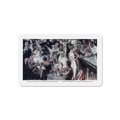 Free Night (2), Redbook, December 1934 (Magazine Illustration) Refrigerator Magnet - The Sticker Space