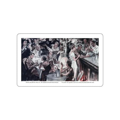 Free Night (2), Redbook, December 1934 (Magazine Illustration) STICKER Vinyl Die-Cut Decal White Die-Cut 4 Inch - The Sticker Space
