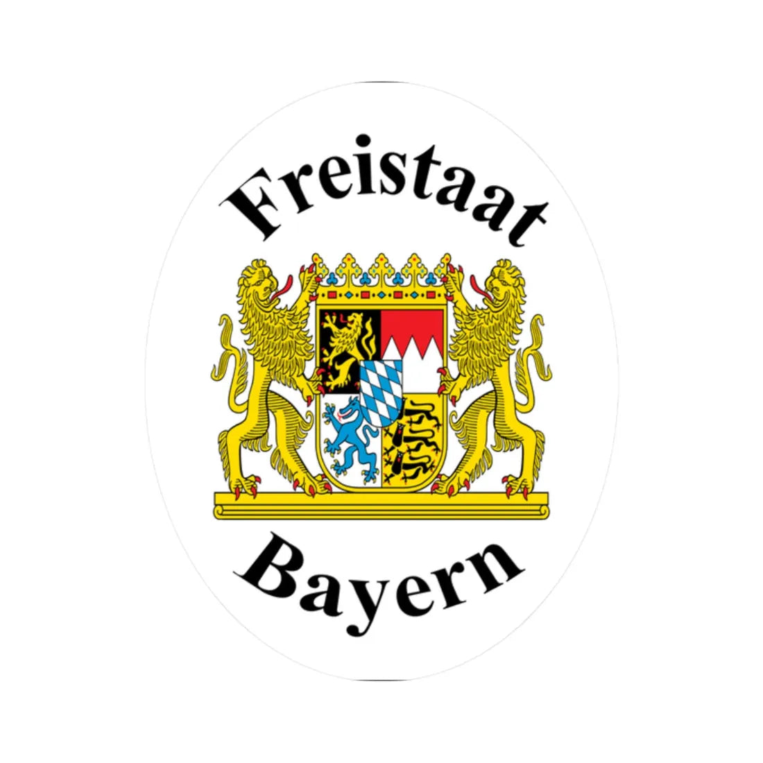 Free State of Bavaria Sign (Germany) (Coat of Arms) STICKER Vinyl Kiss-Cut Decal 2 Inch White - The Sticker Space