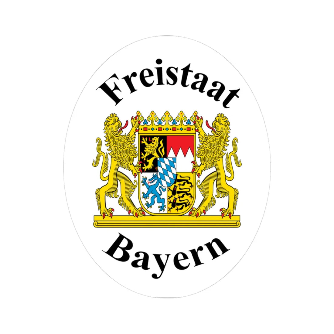 Free State of Bavaria Sign (Germany) (Coat of Arms) STICKER Vinyl Kiss-Cut Decal 3 Inch White - The Sticker Space