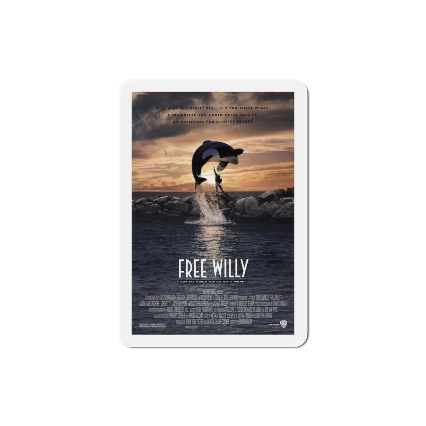 Free Willy 1993 Movie Poster Die-Cut Magnet-3" x 3"-The Sticker Space