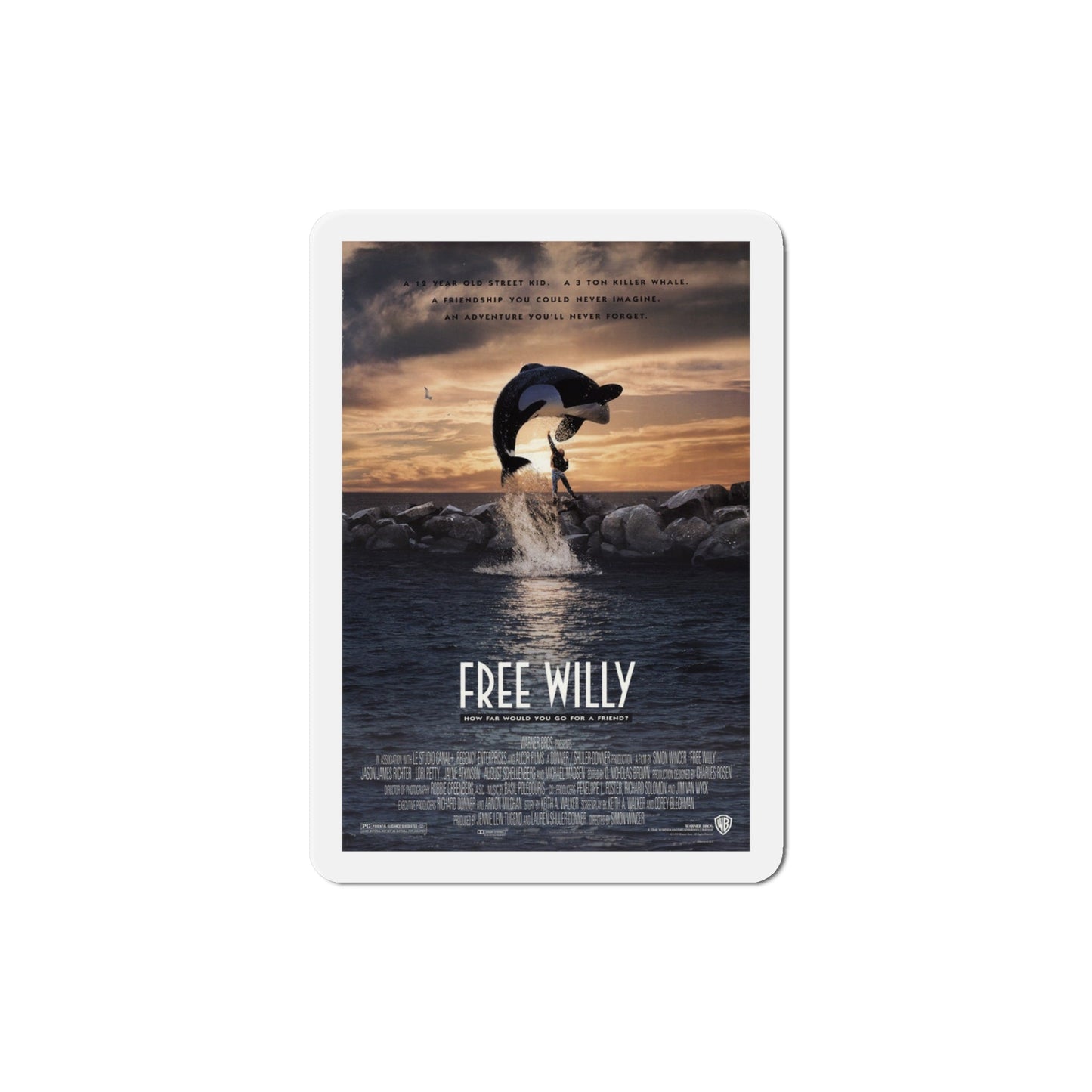 Free Willy 1993 Movie Poster Die-Cut Magnet-4" x 4"-The Sticker Space