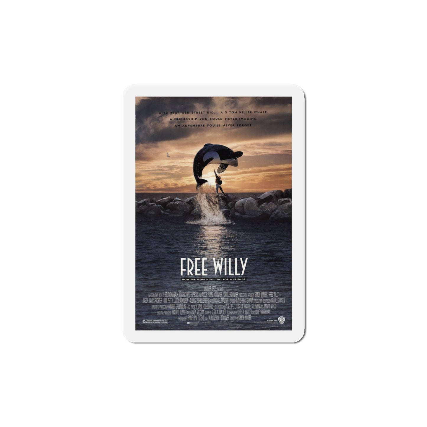 Free Willy 1993 Movie Poster Die-Cut Magnet-5" x 5"-The Sticker Space