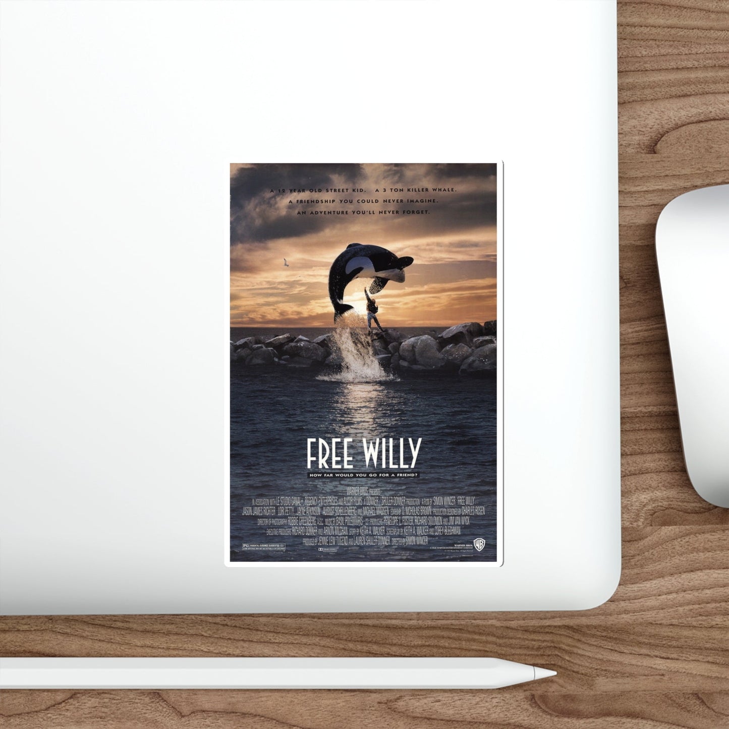 Free Willy 1993 Movie Poster STICKER Vinyl Die-Cut Decal-The Sticker Space