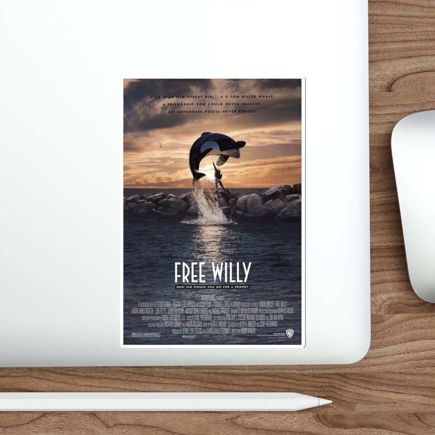 Free Willy 1993 Movie Poster STICKER Vinyl Die-Cut Decal-The Sticker Space