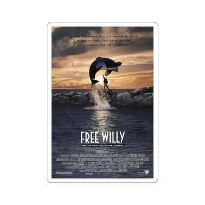 Free Willy 1993 Movie Poster - STICKER Vinyl Kiss-Cut Decal 6 Inch White - The Sticker Space