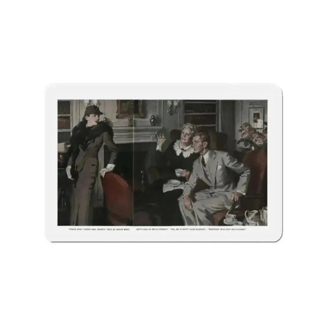 Free Woman (1), Redbook, December 1936 (Magazine Illustration) Refrigerator Magnet 2 Inch Die-Cut - The Sticker Space