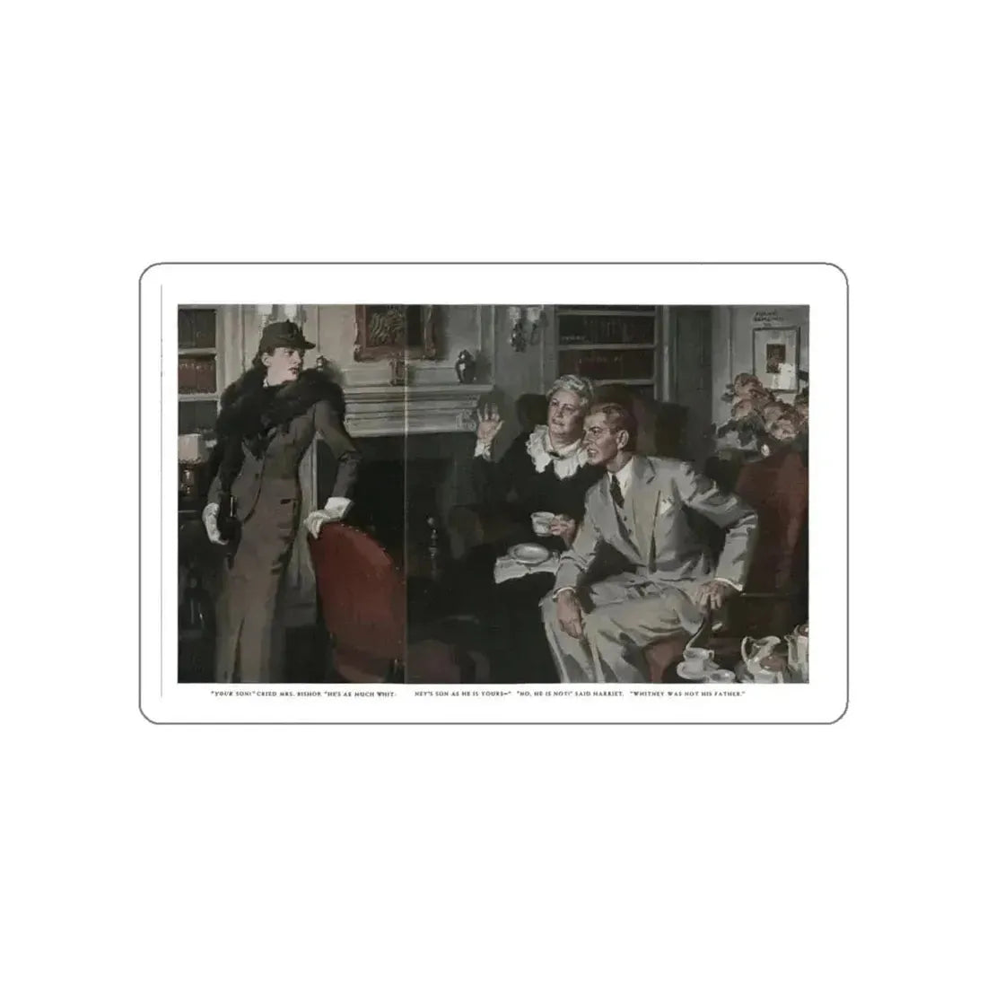 Free Woman (1), Redbook, December 1936 (Magazine Illustration) STICKER Vinyl Die-Cut Decal White Die-Cut 4 Inch - The Sticker Space