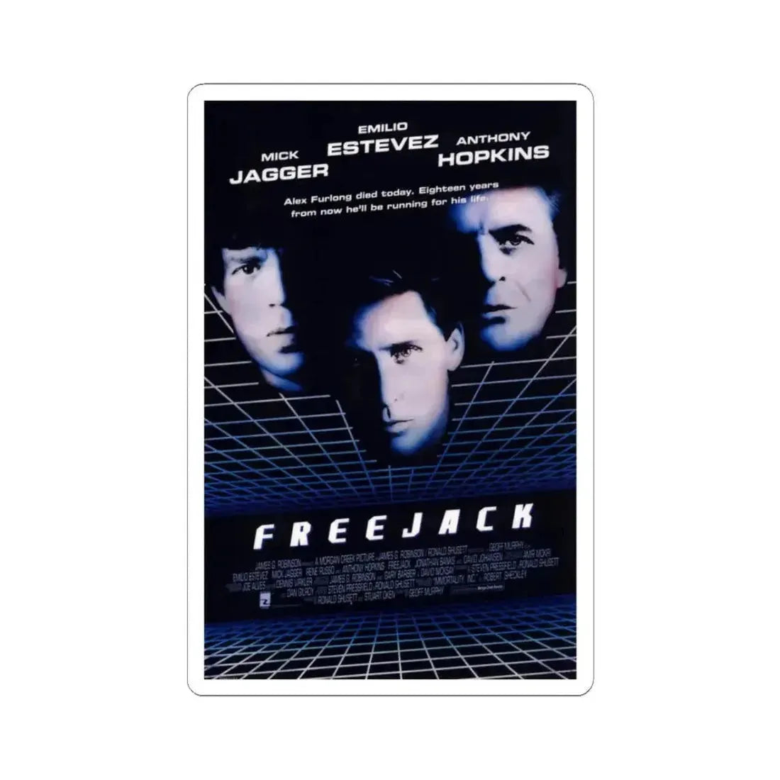 Freejack 1992 Movie Poster - STICKER Vinyl Kiss-Cut Decal 3 Inch White - The Sticker Space