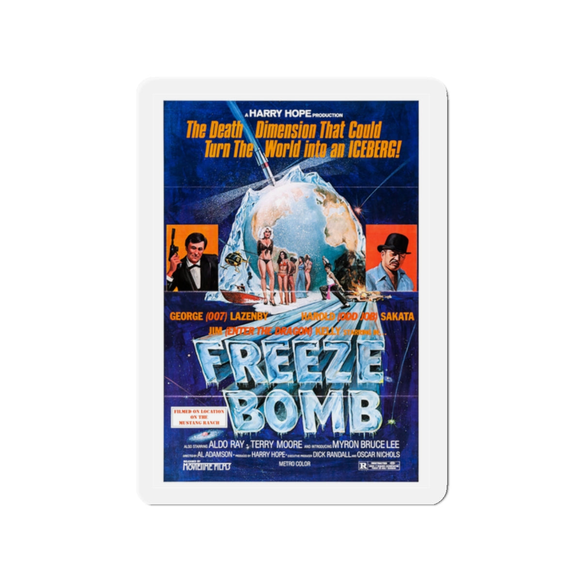 FREEZE BOMB (DEATH DIMENSION) 1978 Movie Poster - Die-Cut Magnet-2" x 2"-The Sticker Space