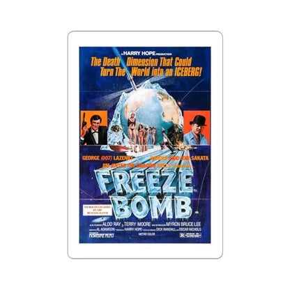 FREEZE BOMB (DEATH DIMENSION) 1978 Movie Poster - STICKER Vinyl Kiss-Cut Decal 3 Inch White - The Sticker Space