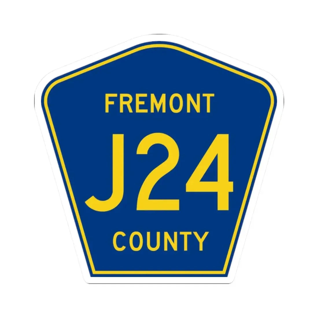Fremont County Route J24 IA (Iowa) (Road Sign) STICKER Vinyl Kiss-Cut Decal 2 Inch White - The Sticker Space