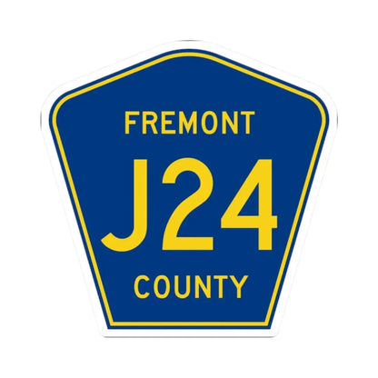 Fremont County Route J24 IA (Iowa) (Road Sign) STICKER Vinyl Kiss-Cut Decal 2 Inch White - The Sticker Space