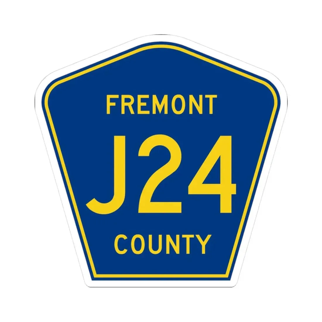 Fremont County Route J24 IA (Iowa) (Road Sign) STICKER Vinyl Kiss-Cut Decal 3 Inch White - The Sticker Space