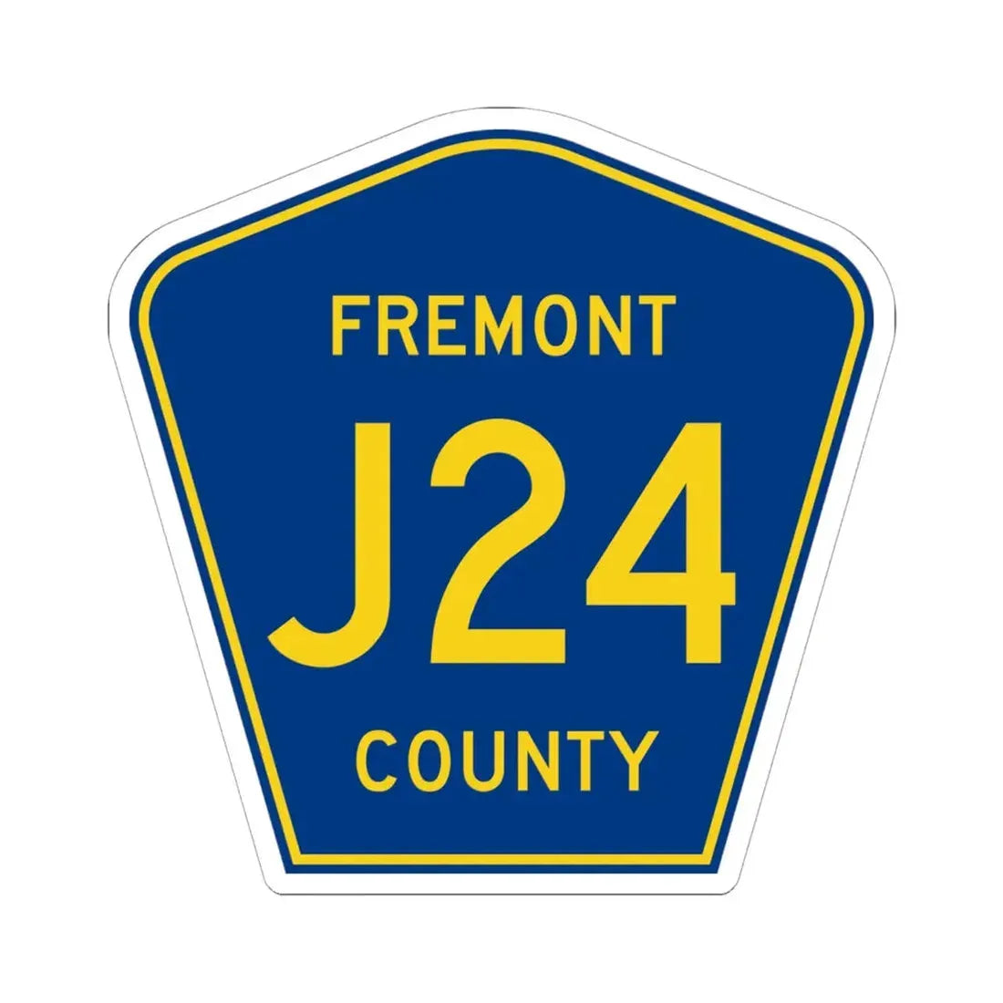 Fremont County Route J24 IA (Iowa) (Road Sign) STICKER Vinyl Kiss-Cut Decal 6 Inch White - The Sticker Space