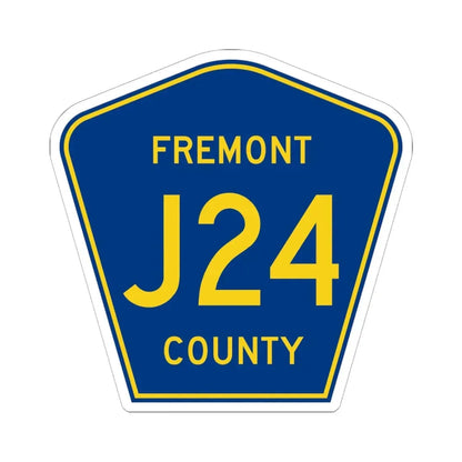 Fremont County Route J24 IA (Iowa) (Road Sign) STICKER Vinyl Kiss-Cut Decal 6 Inch White - The Sticker Space