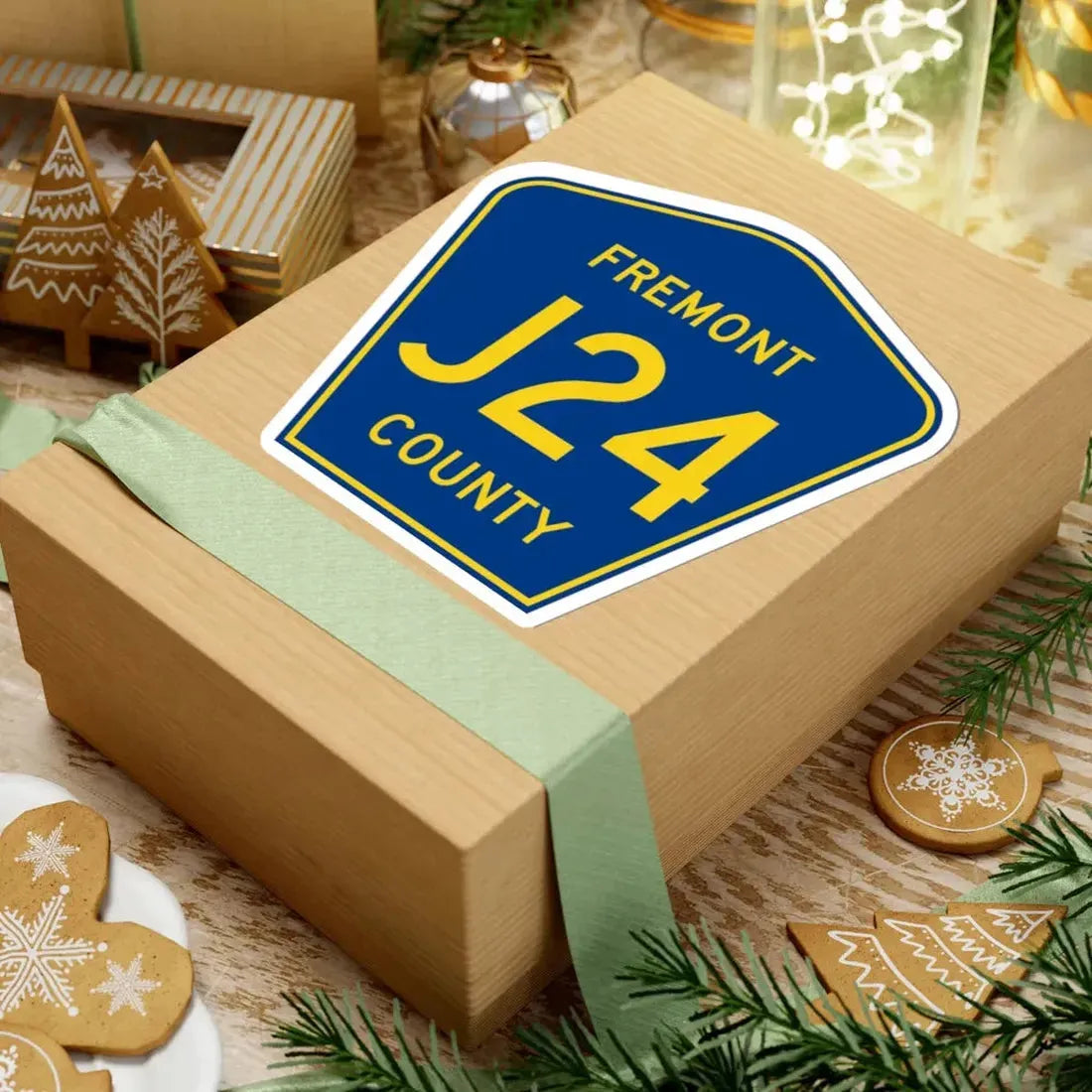 Fremont County Route J24 IA (Iowa) (Road Sign) STICKER Vinyl Kiss-Cut Decal - The Sticker Space