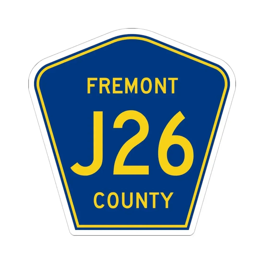 Fremont County Route J26 IA (Iowa) (Road Sign) STICKER Vinyl Kiss-Cut Decal 6 Inch White - The Sticker Space
