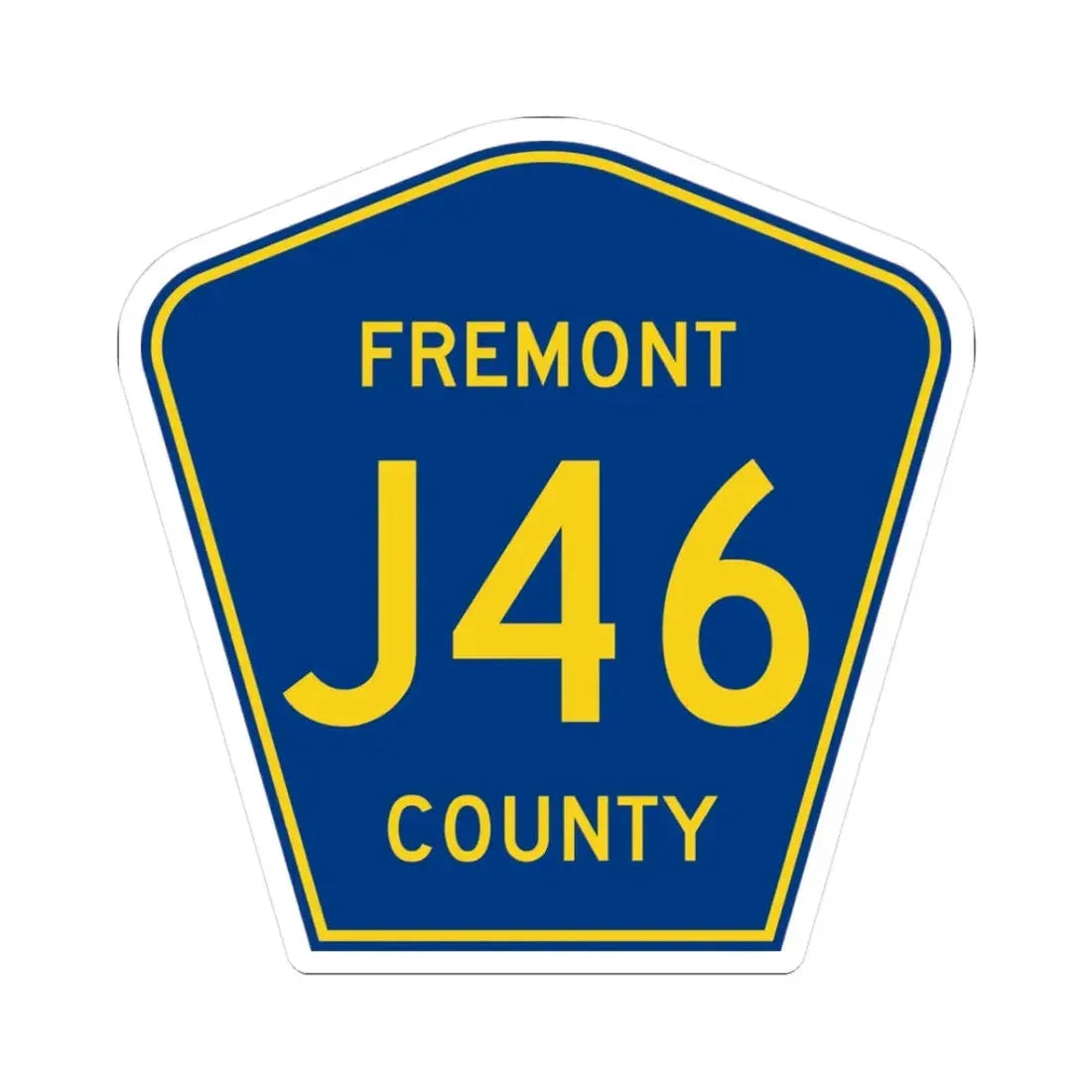 Fremont County Route J46 IA (Iowa) (Road Sign) STICKER Vinyl Kiss-Cut Decal 3 Inch White - The Sticker Space
