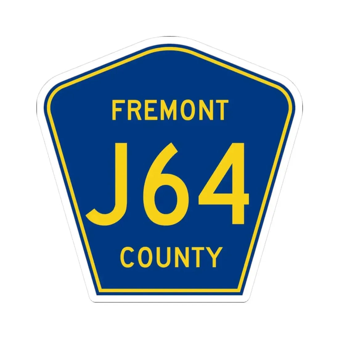 Fremont County Route J64 IA (Iowa) (Road Sign) STICKER Vinyl Kiss-Cut Decal 3 Inch White - The Sticker Space