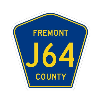 Fremont County Route J64 IA (Iowa) (Road Sign) STICKER Vinyl Kiss-Cut Decal 4 Inch White - The Sticker Space