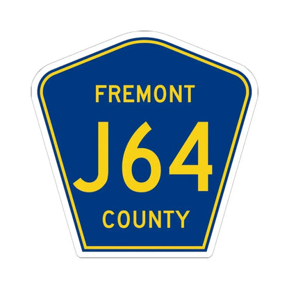 Fremont County Route J64 IA (Iowa) (Road Sign) STICKER Vinyl Kiss-Cut Decal 6 Inch White - The Sticker Space