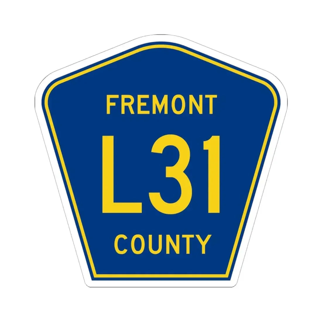 Fremont County Route L31 IA (Iowa) (Road Sign) STICKER Vinyl Kiss-Cut Decal 6 Inch White - The Sticker Space