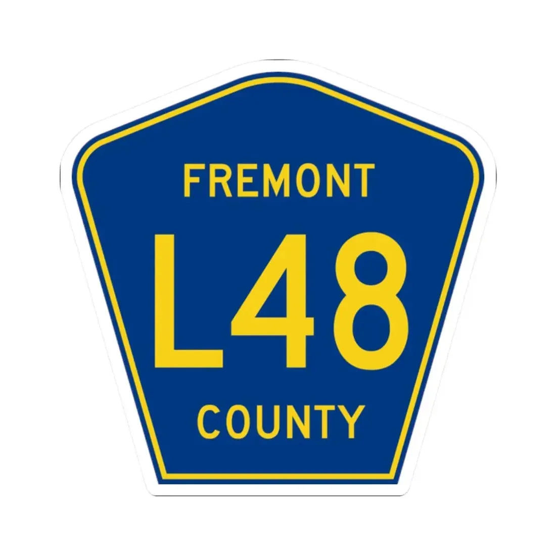 Fremont County Route L48 IA (Iowa) (Road Sign) STICKER Vinyl Kiss-Cut Decal 2 Inch White - The Sticker Space